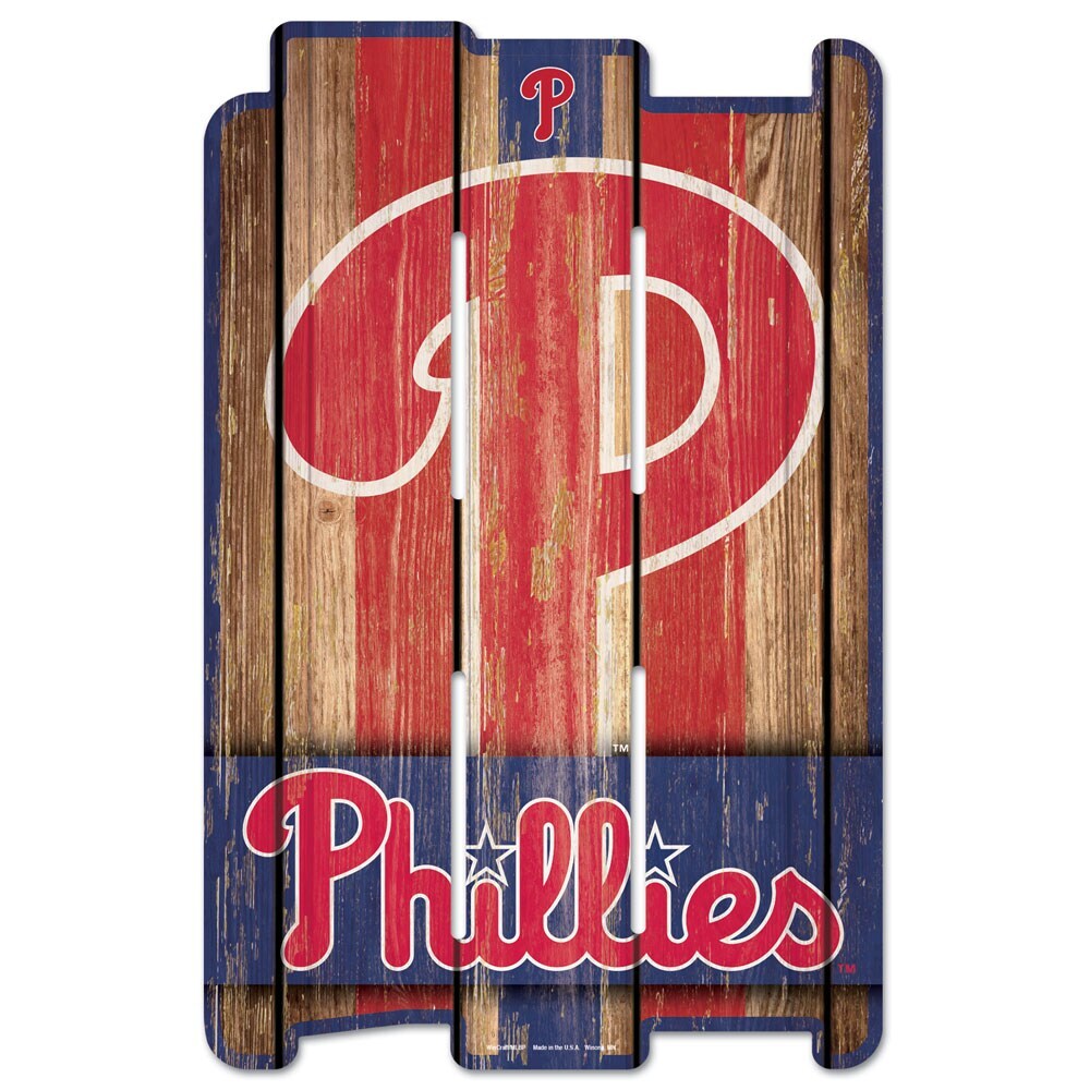 MLB Phillies Fence Sign 11" x 17" Retro Wall Distressed Logo Philadelphia New